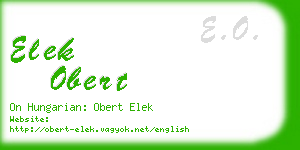 elek obert business card